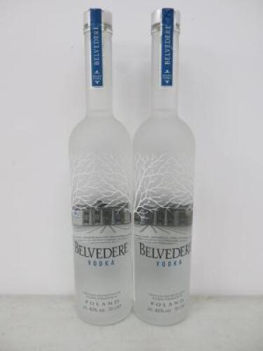 2 x Bottles of Belvedere Vodka, 70cl.