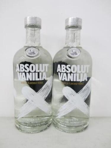 2 x Bottles of Absolut Vanilla Vodka, 70cl.