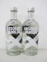 2 x Bottles of Absolut Vanilla Vodka, 70cl.