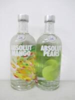 2 x Bottles of Absolut Vodka to Include: 1 x Pears & 1 x Mango, 70cl.