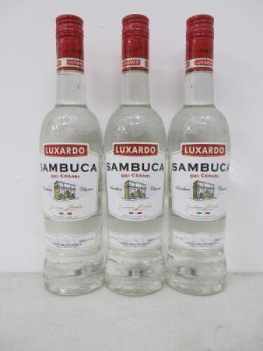 3 x Bottles of Luxardo Sambuca Classica, 70cl.