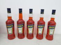 4 x Bottles of Aperol Aperitivo, 70cl. LOT UPDATE: only 4 bottles Instead of the pictured 5 