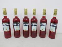 6 x Bottles of Campari Bitter, 70cl.