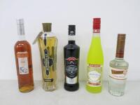 5 x Assorted Bottles of Liqueur to Include: 1 x De Kuyper Curacao Triple Sec (50cl), 1 x Merlet Apricot Brandy Liqueur, 1 x ISEO Classic Sambuca & Liquorice, 1 x Luxardo Limoncello & 1 x St Germain Elderflower Liqueur, 70cl.