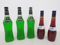 5 x Assorted Bottles of Liqueur to Include: 3 x Midori Melon Liqueur, 70cl & 2 x Bols Strawberry Liqueur, 50cl.