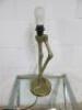 Ostrich Leg Brass Effect Table Lamp with Bulb. - 4