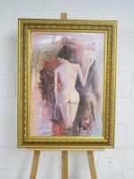 Female Nude, Framed Oil on Canvas, Signed. Frame Size H85cm x W65cm.