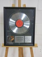 F&G George Michael Silver Disc For Faith Long Playing Record Album. Presented to Columbia Records. Size H55cm x W45cm.