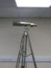 Highly Polished Aluminium Binoculars on Height Adjustable Metal Tripod Stand. - 6