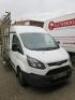 WH63 JUE: Ford Transit Custom 290 Eco-TE White Panel Van. Diesel, 2198cc. MOT Expired Jan 2022.Mileage 78,300. Vehicle Fitted with Roof Bars & Side Frame. Comes with V5 & Key. - 2