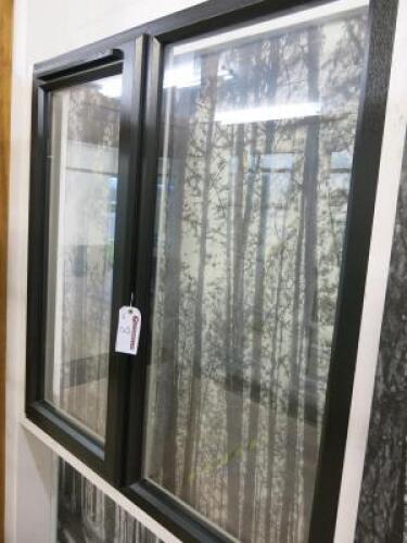 Ex Display UVPC Double Glazed Window with 1 Opener, Black Exterior & White Interior. Size H123cm x W 120cm.