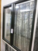 Ex Display UVPC Double Glazed Window with 1 Opener, Black Exterior & White Interior. Size H123cm x W 120cm.