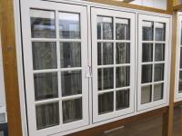 Ex Display UVPC Double Glazed 3 Panel Window with 2 Openers in White. Size H119cm x W181cm. NOTE: missing window furniture.