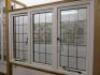 Ex Display UVPC Double Glazed 3 Panel Lead Light Window with 2 Openers in White. Size H120cm x W181cm.