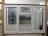 Ex Display UVPC Double Glazed 4 Panel Window with 3 Openers in White. Size H122cm x W180cm. NOTE: missing 2 handles.