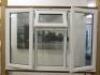 Ex Display UVPC Double Glazed 4 Panel Window with 3 Openers in White. Size H122cm x W180cm. NOTE: missing 2 handles. - 2