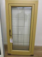 Ex Display UVPC Double Glazed Lead Light Window with 1 Opener in Oak Effect. Size H124cm x W65cm.