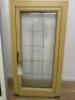 Ex Display UVPC Double Glazed Lead Light Window with 1 Opener in Oak Effect. Size H124cm x W65cm.