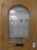 Ex Display UVPC Double Glazed Lead Light Single Panel Front Door with Frame in Oak Effect. Size H210cm x W95cm. - 2