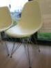 2 x Eames Style Dining Chairs in White. - 2