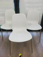 3 x Ikea Leifarne Chairs in White.