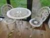 Cast White Metal Outdoor Bistro Table with 2 Chairs. - 2