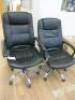 Pair of Nice Day Office Swivel Chairs in Black Faux Leather.