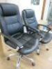Pair of Nice Day Office Swivel Chairs in Black Faux Leather. - 2