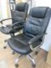 Pair of Nice Day Office Swivel Chairs in Black Faux Leather. - 3