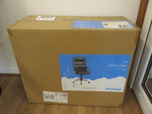 Boxed/New Nice Day Berlin Office Chair in Black Faux Leather.