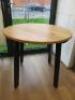 Ikea Gamlared Circular Wood Table with Black Legs, Size H75cm x D85cm.