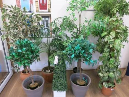 8 x Assorted Sized Faux Plants.