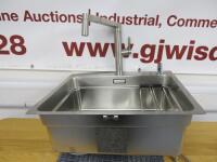 Blanco Setagon 500 Stainless Steel Single Bowl Sink with Mixer Tap & Pull Out Faucet. Size W50cm x D50cm. Ex Showroom Display.