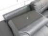 Black Faux Leather Stitched Cushion 2 Seater Settee. Size H80cm x W193cm x D90cm. - 4