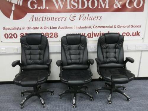 3 x Cherry Tree Executive Recline Extra Padded Office Chair.