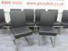 8 x Black Faux Leather Padded Cantilever Dining/Meeting Chair on Metal Frame. - 2