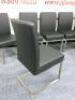 8 x Black Faux Leather Padded Cantilever Dining/Meeting Chair on Metal Frame. - 4