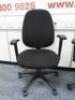 2 x Multi Adjustable Office Swivel Chair with Lumbar Support, Upholstered in Black Hopsack on Black Base. - 2