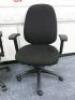 2 x Multi Adjustable Office Swivel Chair with Lumbar Support, Upholstered in Black Hopsack on Black Base. - 3