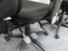 3 x Multi Adjustable Office Swivel Chair with Lumbar Support, Upholstered in Black Hopsack on Black Base. - 5