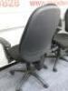 3 x Multi Adjustable Office Swivel Chair with Lumbar Support, Upholstered in Black Hopsack on Black Base. - 8