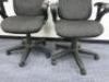 2 x Height Adjustable Office Swivel Chair Upholstered in Grey Fabric. - 3