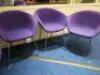 18 x Arper Breakout/Meeting Chairs Upholstered in Purple Sack Cloth on Metal Frame. - 2