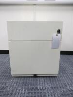 Metal 2 Drawer Pedestal In White, Size H50cm x W42cm x D54cm. Comes with Key.