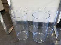 5 x Large Glass Vases. Size H50 x Dia 25cm.