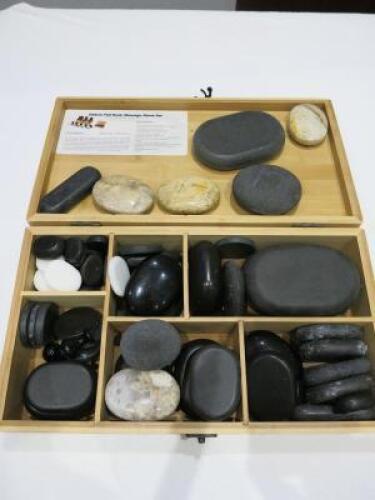 Deluxe Full Body 60pc Massage Hot Stone Set in Box.