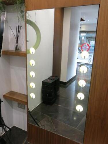 Led Illuminated Hair Dressing Mirror, Size H145cm x W78cm. NOTE: requires buyer to disconnect & remove.