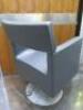 Stark For Presence Paris, Height Adjustable Hairdressing Styling Chair in Grey Faux Leather. - 3