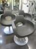 3 x Gammabross Height Adjustable Hairdressing Styling Chairs in Grey Faux Leather.