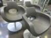 3 x Gammabross Height Adjustable Hairdressing Styling Chairs in Grey Faux Leather. - 2